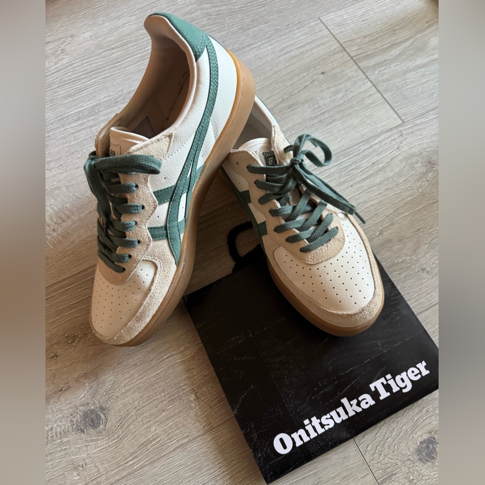 Onitsuka Tiger by Asics Green and Cream Sneakers